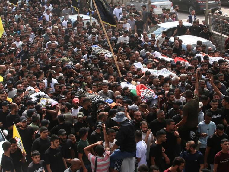 Palestinos homenajean a los muertos que deja la última incursión del Ejército de Israel en Cisjordania de Palestina