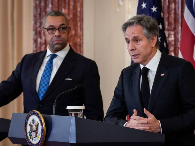 Los cancilleres del Reino Unido, James Cleverly, y de Estados Unidos, Antony Blinken
