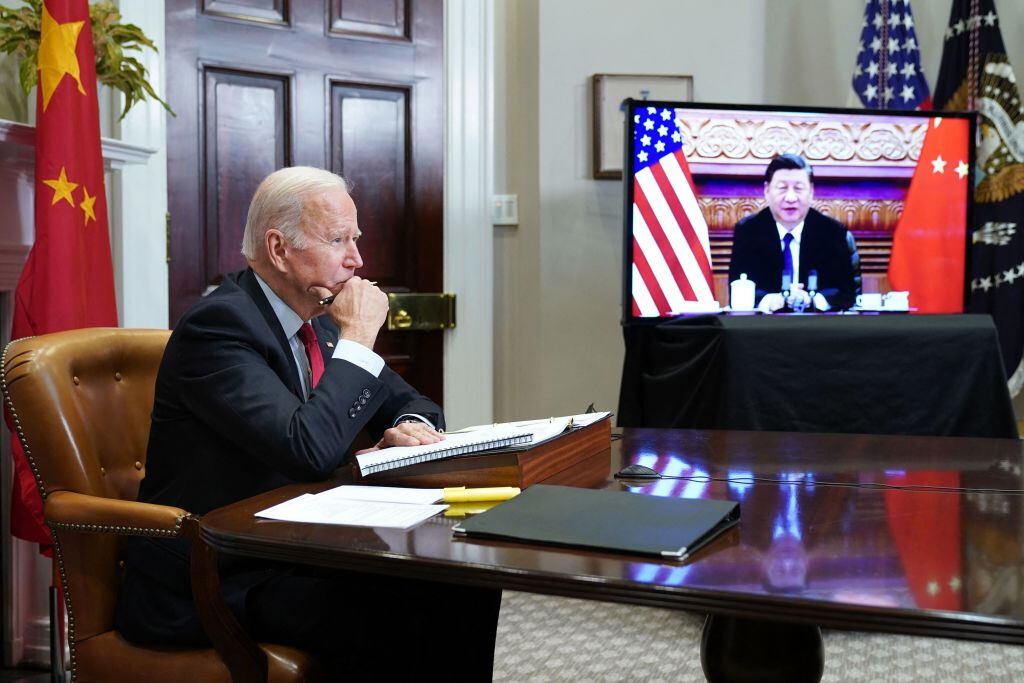 La cita virtual entre Joe Biden y Xi Jinping vista desde la Casa Blanca