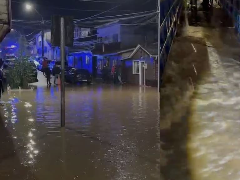 Desborde del río Curanilahue provoca inundación de diversos sectores de la comuna
