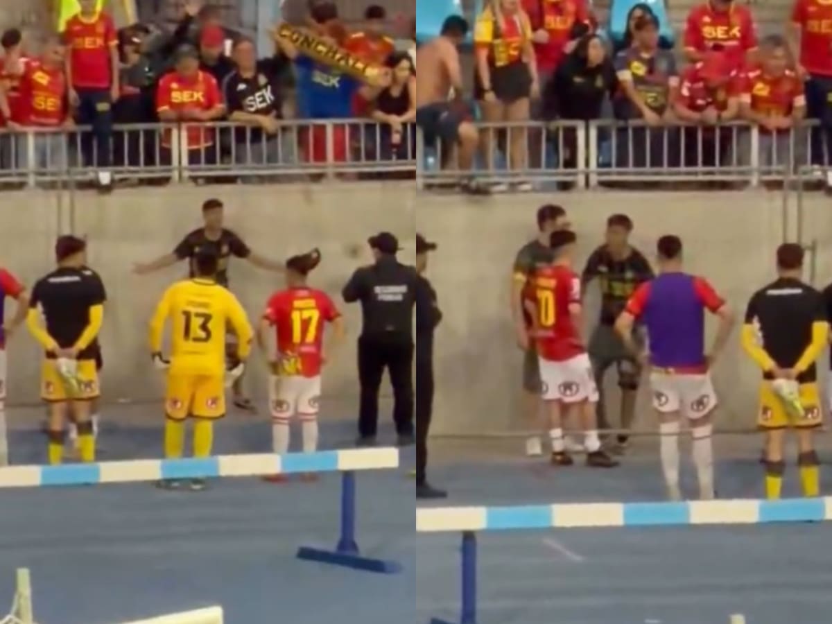 Les dijo de todo en la cara: hincha de Unión Española bajó de la tribuna y encaró al plantel tras nueva derrota