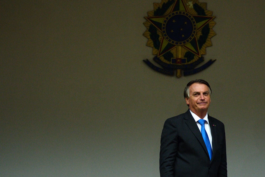 El mandatario ultraderechista Jair Bolsonaro en un acto oficial