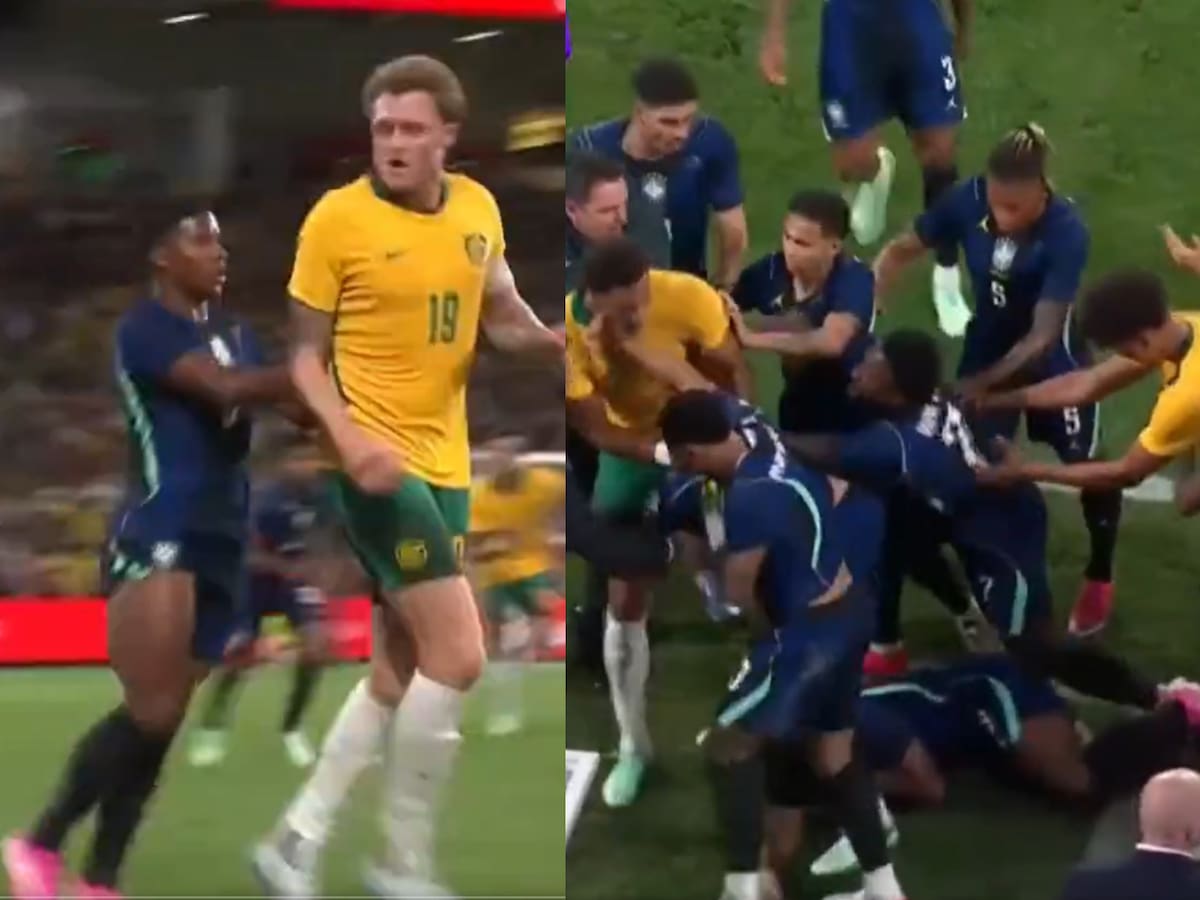 Se olvidaron que era amistoso: el gesto de Endrick que desató una pelea entre jugadores de Brasil y Australia