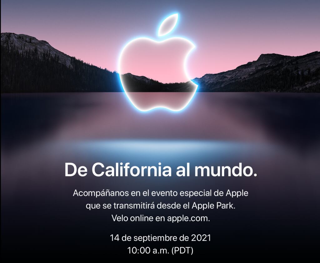 Afiche de presentación del evento Apple.