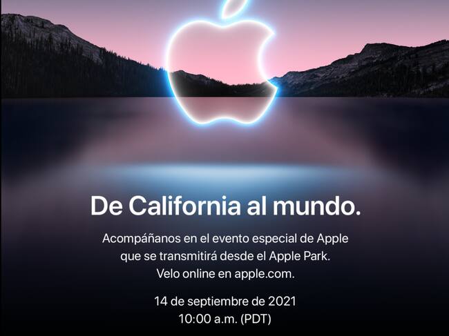 Afiche de presentación del evento Apple.