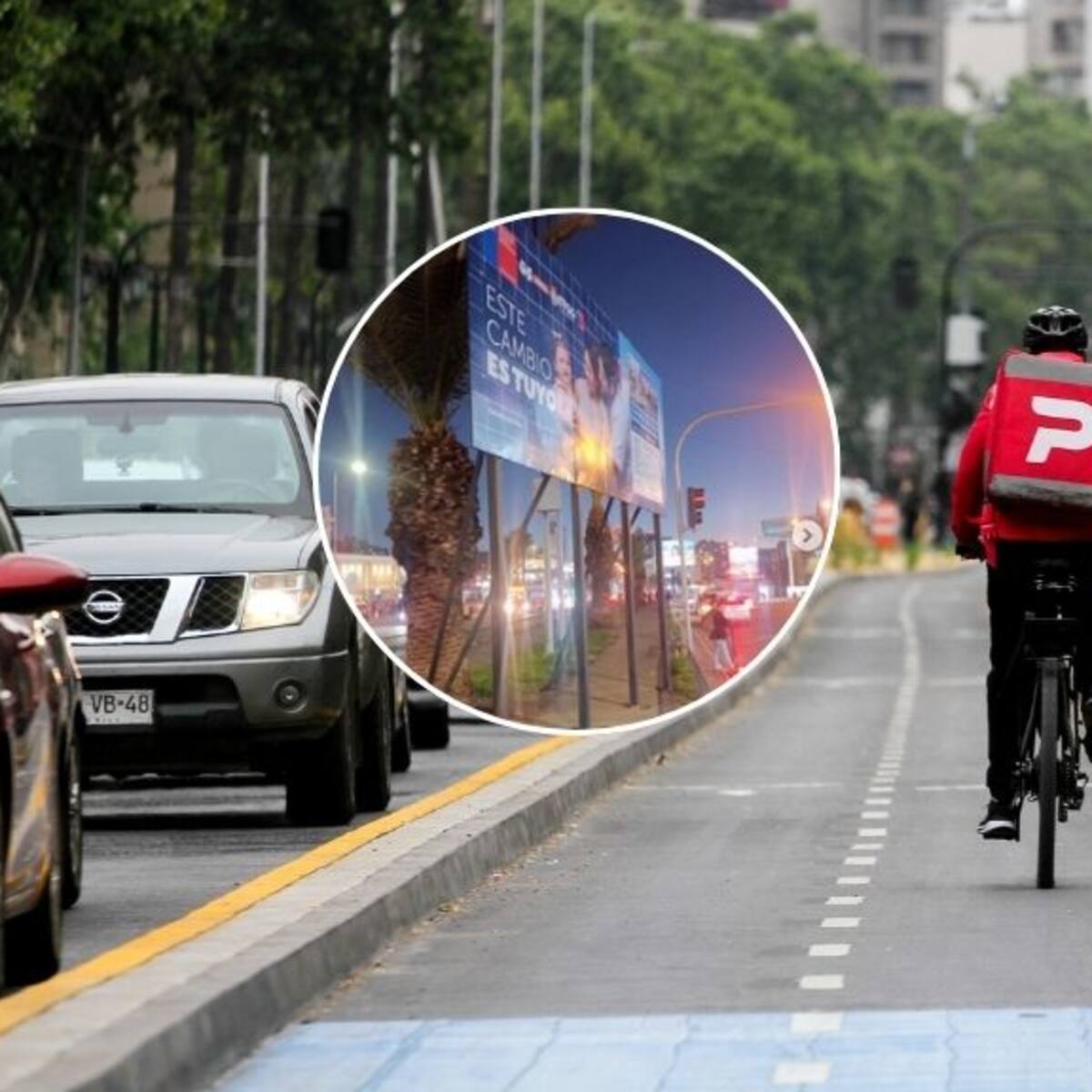 Retiran cartel que bloqueaba ciclovía de la Alameda en Estación Central: GORE responsabilizó al Serviu