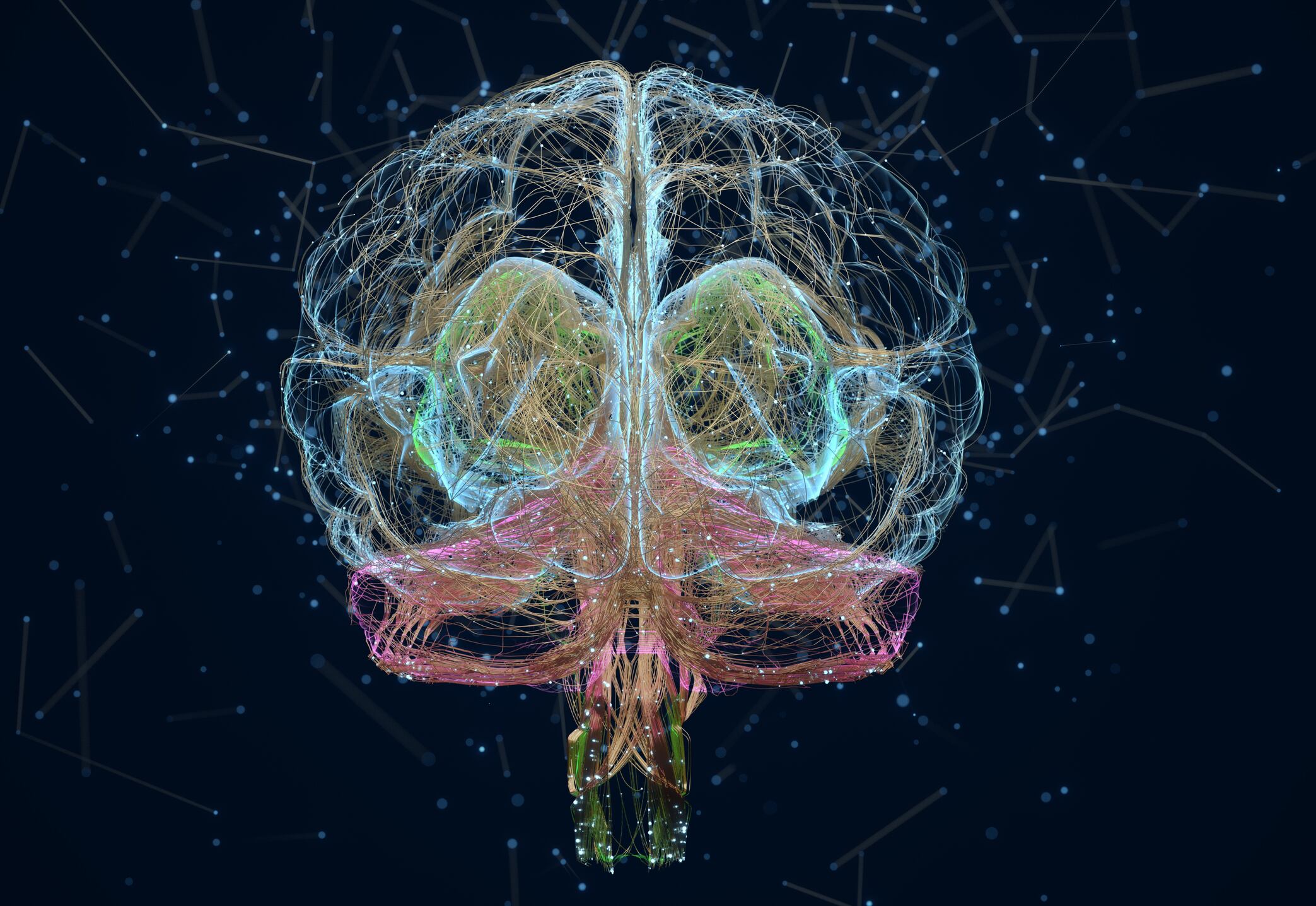 Digital image of artificial intelligence human brain.