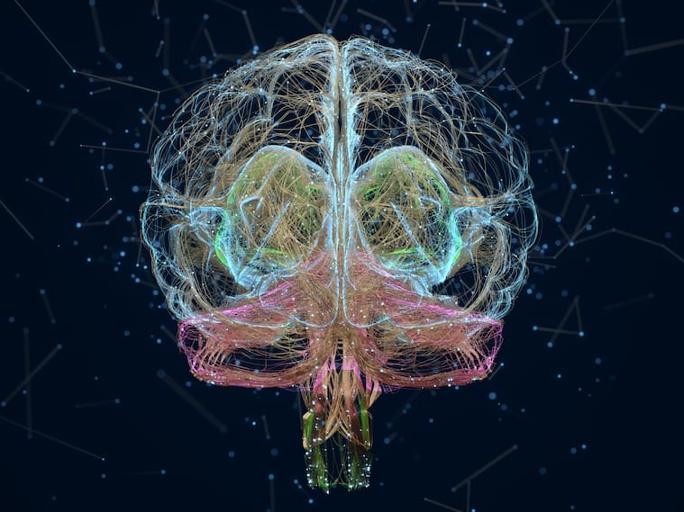 Digital image of artificial intelligence human brain.