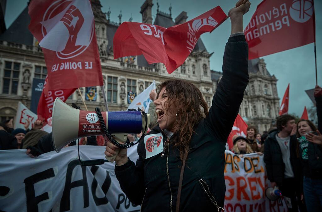 Manifestaciones contra el gobierno por la reforma de pensiones en Francia