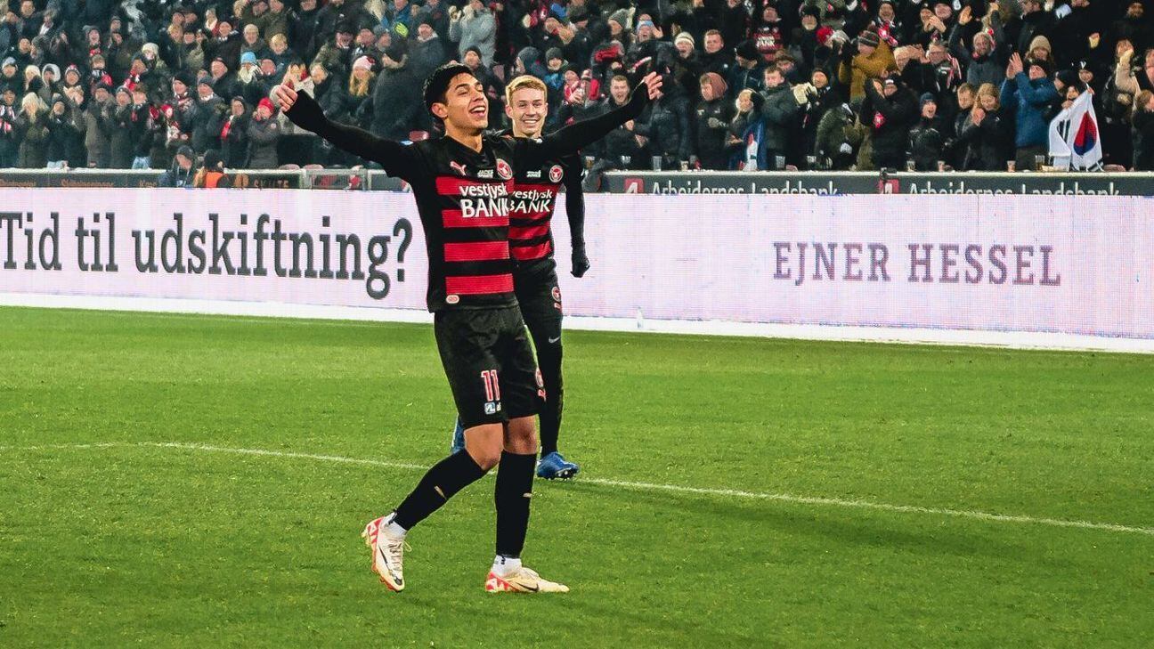 Control perfecto y golazo: Darío Osorio se reconcilia con el Midtjylland por la Europa League | Captura de pantalla