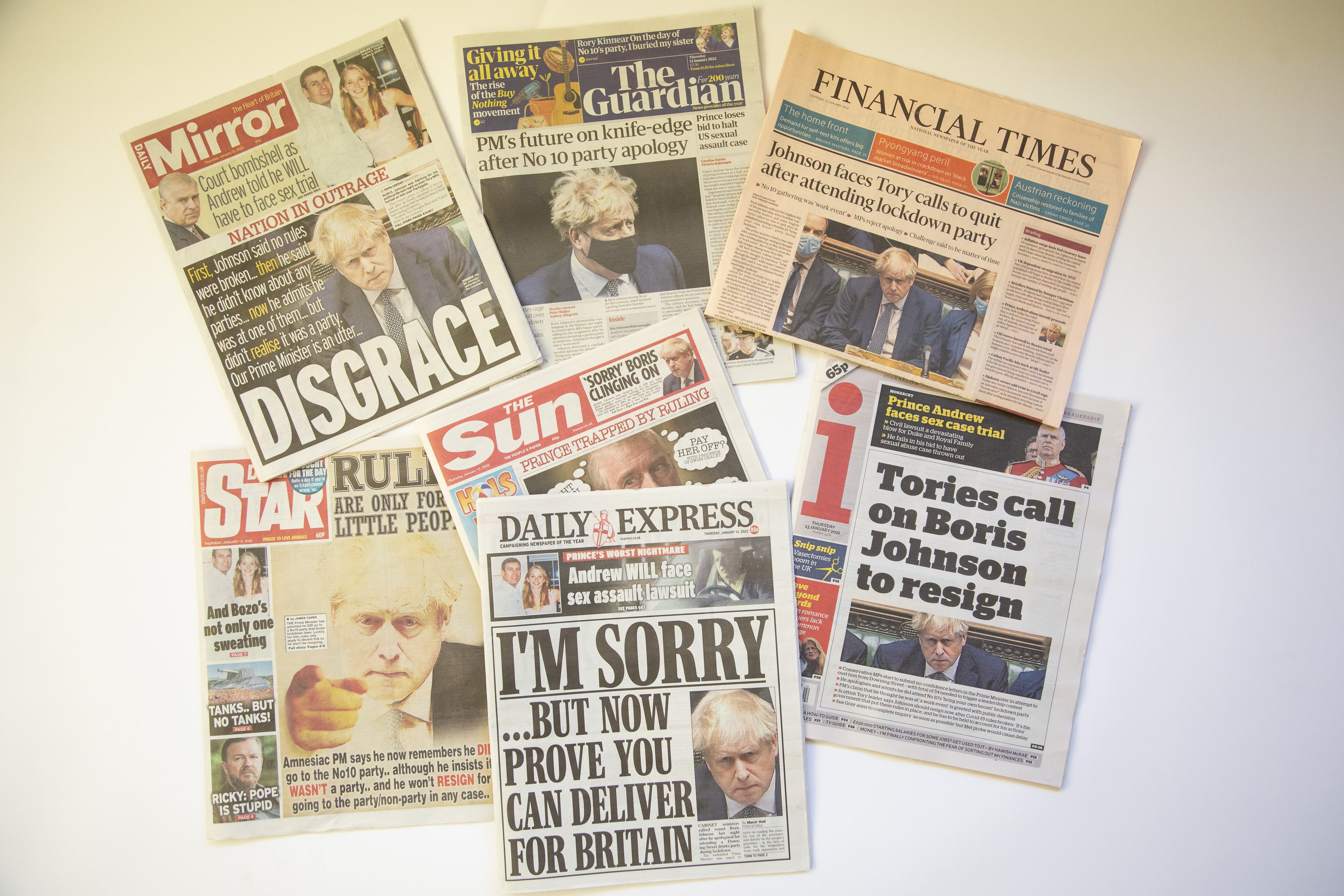 Medios británicos tras las disculpas de Johnson / Getty Images