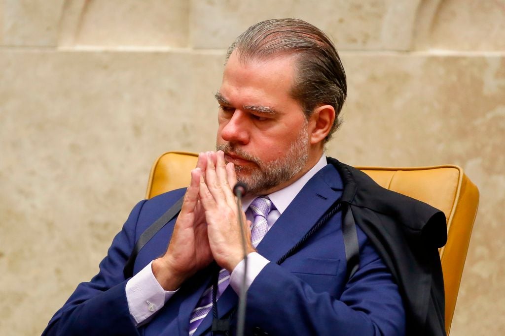 El juez integrante del Supremo Tribunal Federal (STF) de Brasil, Jose Diaz Toffoli, durante una audiencia de la instancia judicial en la capital Brasilia.