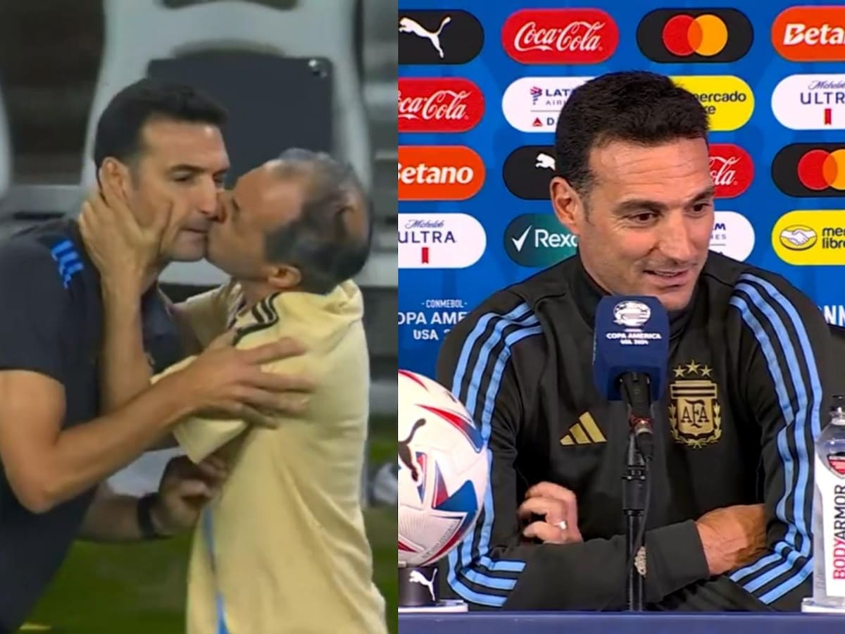 La llamativa respuesta del DT de Argentina por el beso que le dio el utilero tras pasar a la semifinal de la Copa América