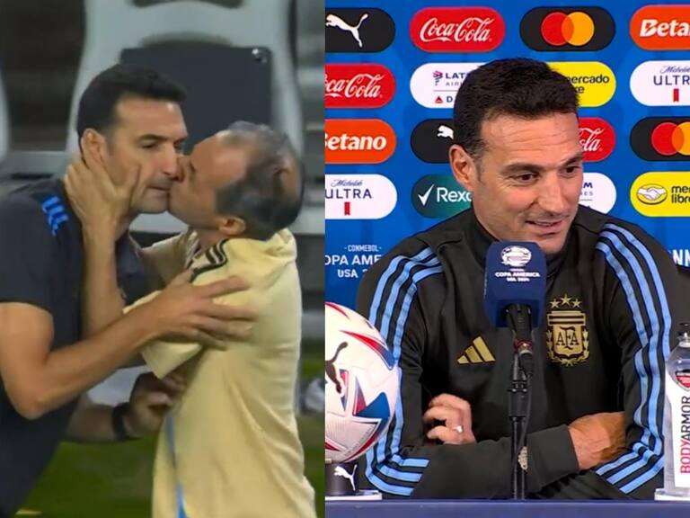 La llamativa respuesta del DT de Argentina por el beso que le dio el utilero tras pasar a la semifinal de la Copa América