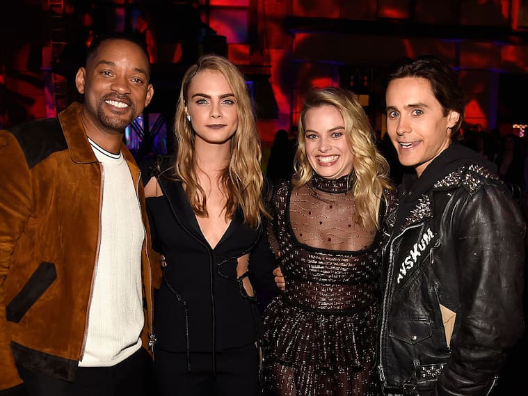 Actors Will Smith, Cara Delevingne, Margot Robbie and Jared Leto attend the 2016 MTV Movie Awards at Warner Bros. Studios on April 9, 2016 in Burbank, California