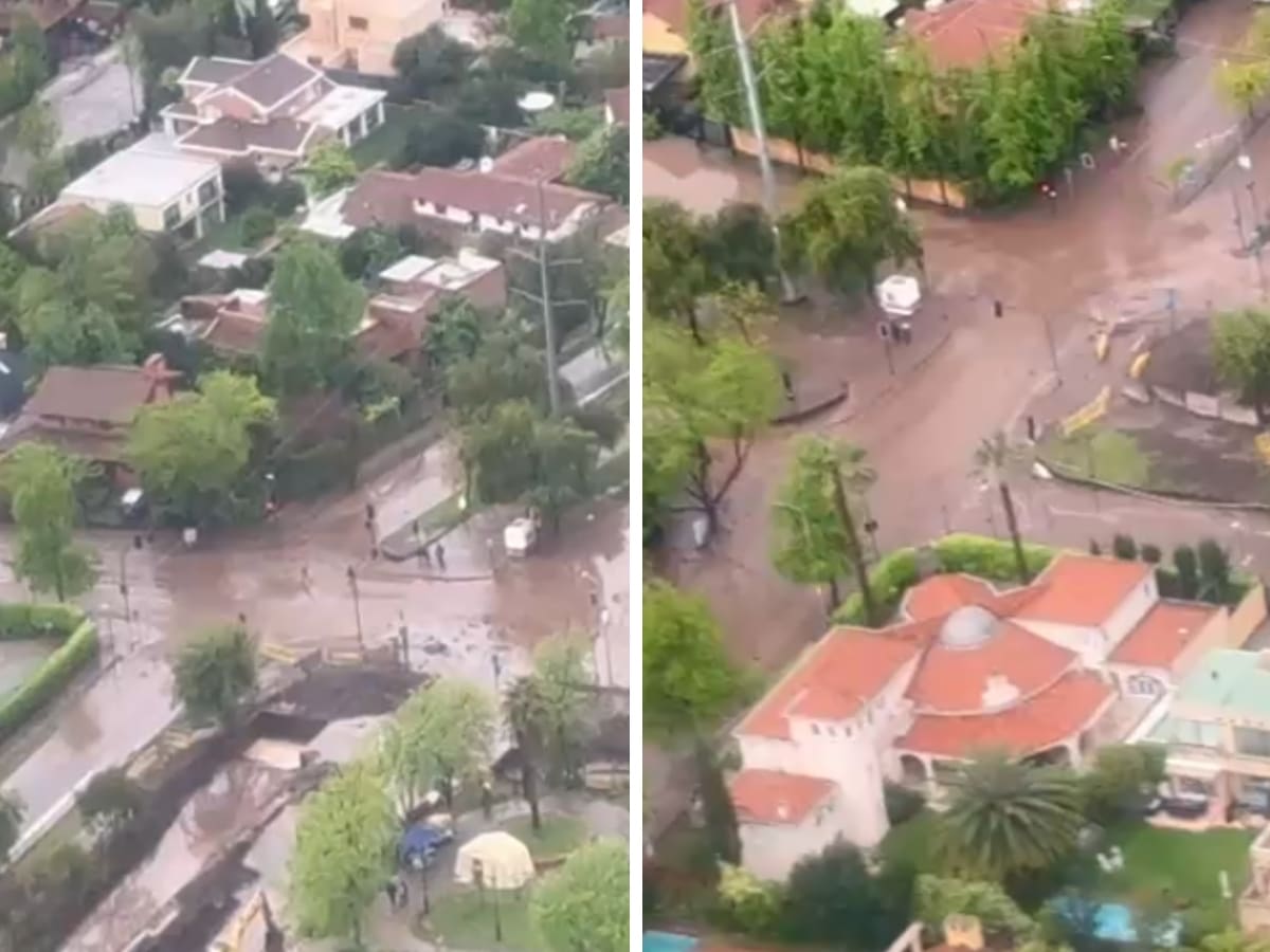 Aluvión en Las Condes: así se ven desde el aire los destrozos que deja la emergencia