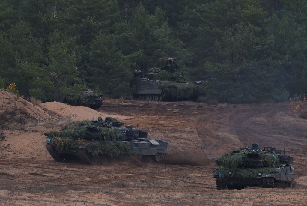 Tanques Leopard 2 en un ejercicio militar de la OTAN