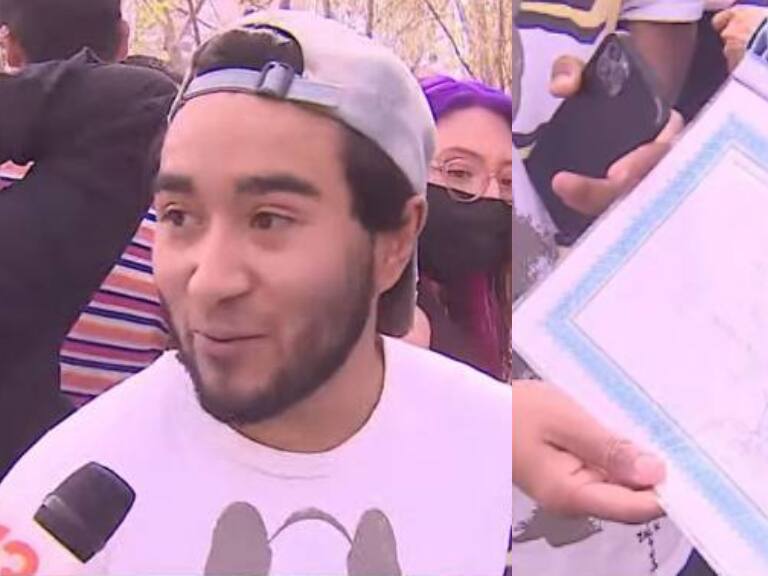 Fan chileno de Dua Lipa llevó su diploma de cuarto medio para conseguir su autógrafo