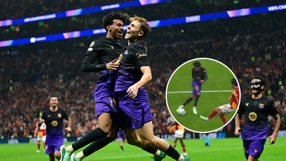 ¡A lo Matías Fernández! La espectacular jugada de Lamine Yamal en la goleada del Barcelona en Champions League