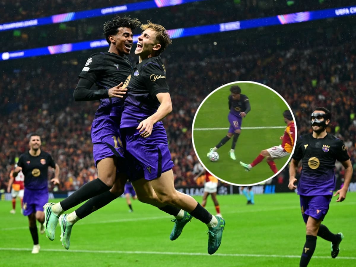 ¡A lo Matías Fernández! La espectacular jugada de Lamine Yamal en la goleada del Barcelona en Champions League
