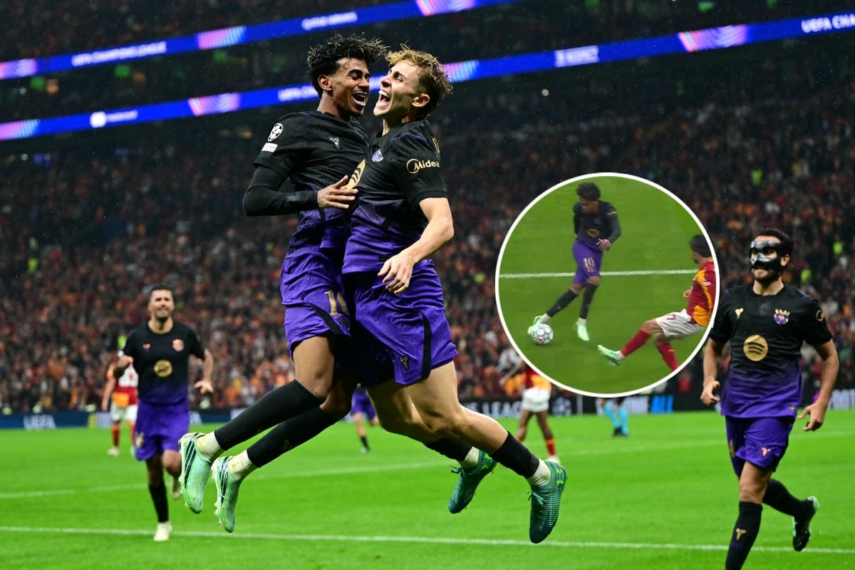 ¡A lo Matías Fernández! La espectacular jugada de Lamine Yamal en la goleada del Barcelona en Champions League