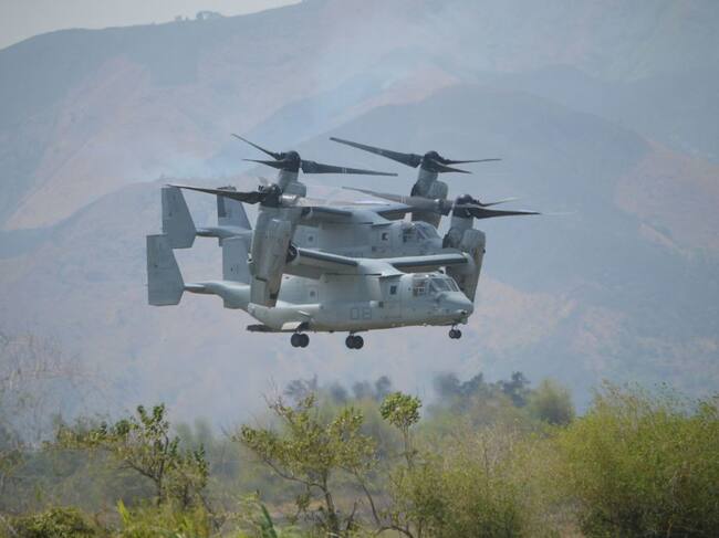 Imagen de las aviones de combate estadounidenses V-22 Ospreys