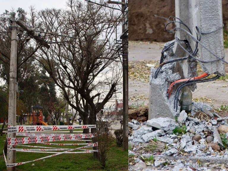 Alcalde de San Ramón interpone recurso de protección por postes de alumbrado público en mal estado