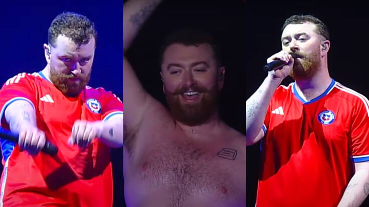 Con espíritu futbolero: Sam Smith vistió la camiseta de la Selección chilena en Lollapalooza Chile 2024