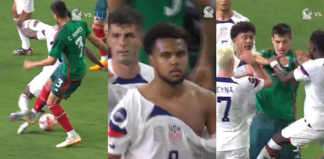 Peleas, camiseta rota y gritos homofóbicos: tensa semifinal entre México y Estados Unidos deja varios incidentes