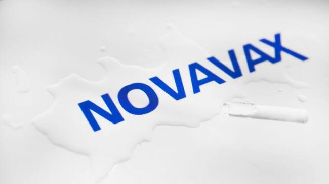 Novavax vaccine manufacturer logo is photographed with a vial and spilled liquid for an illustration photo. Krakow, Poland on May 5th, 2021. Within less than 12 months after the beginning of the COVID-19 pandemic, several research teams rose to the challenge and developed vaccines that protect from SARS-CoV-2, the virus that causes COVID-19. (Photo by Beata Zawrzel/NurPhoto via Getty Images)