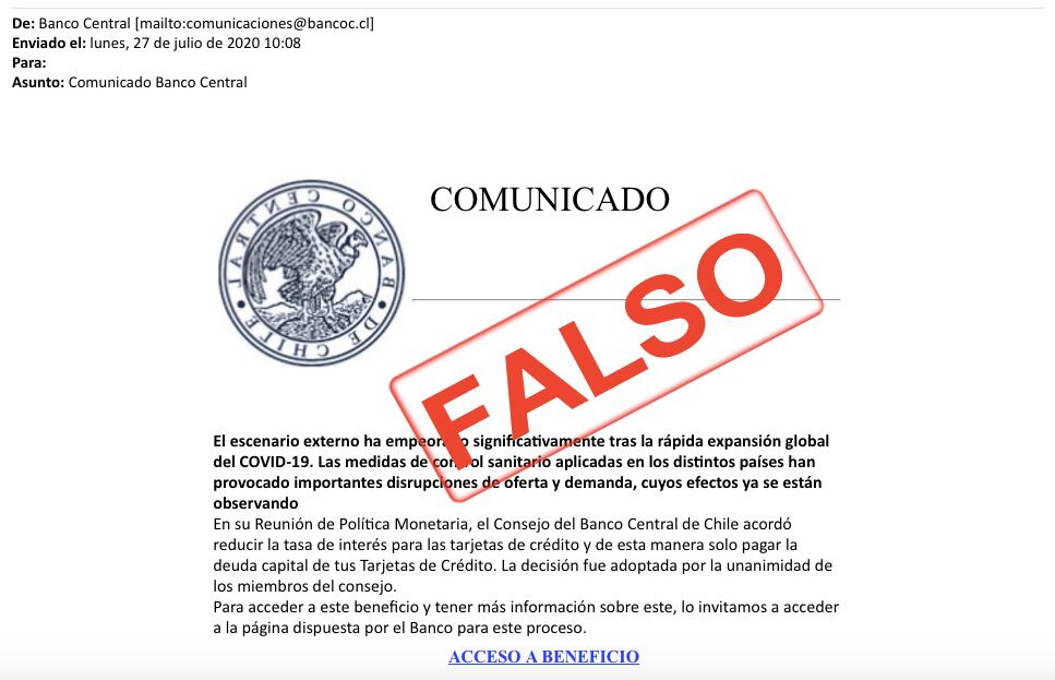 Correo electrónico falso