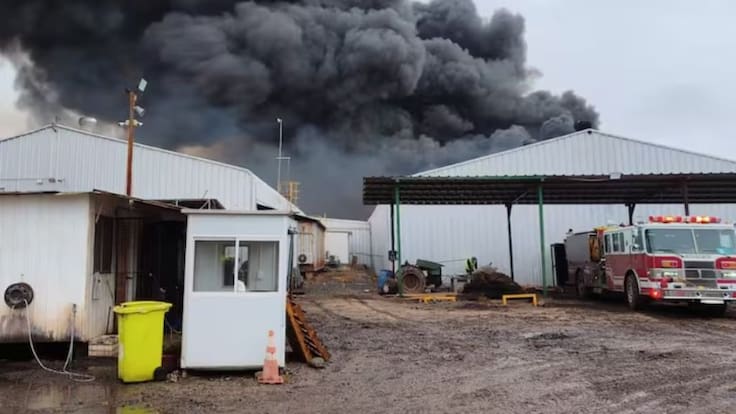 Gran incendio en El Monte consume empresa de semillas y obliga a evacuar a todos los trabajadores