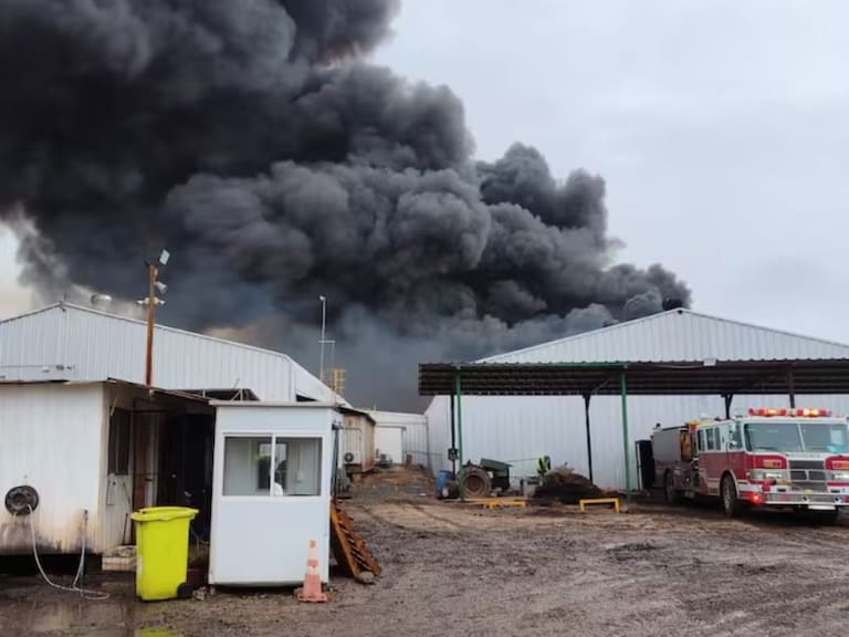 Gran incendio en El Monte consume empresa de semillas y obliga a evacuar a todos los trabajadores
