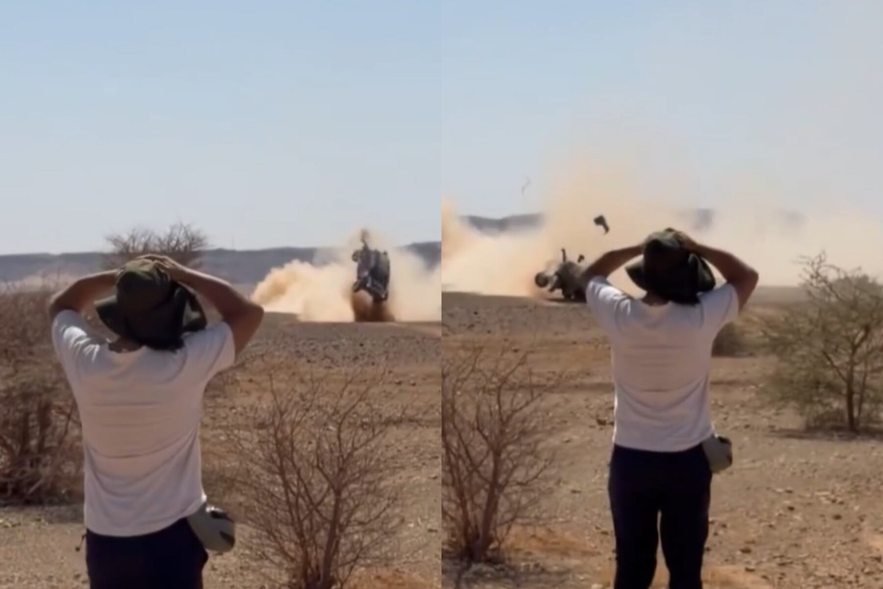 Vehículo dio tres vueltas en el aire y quedó destrozado: piloto argentino sufre brutal accidente en el Rally de Marruecos