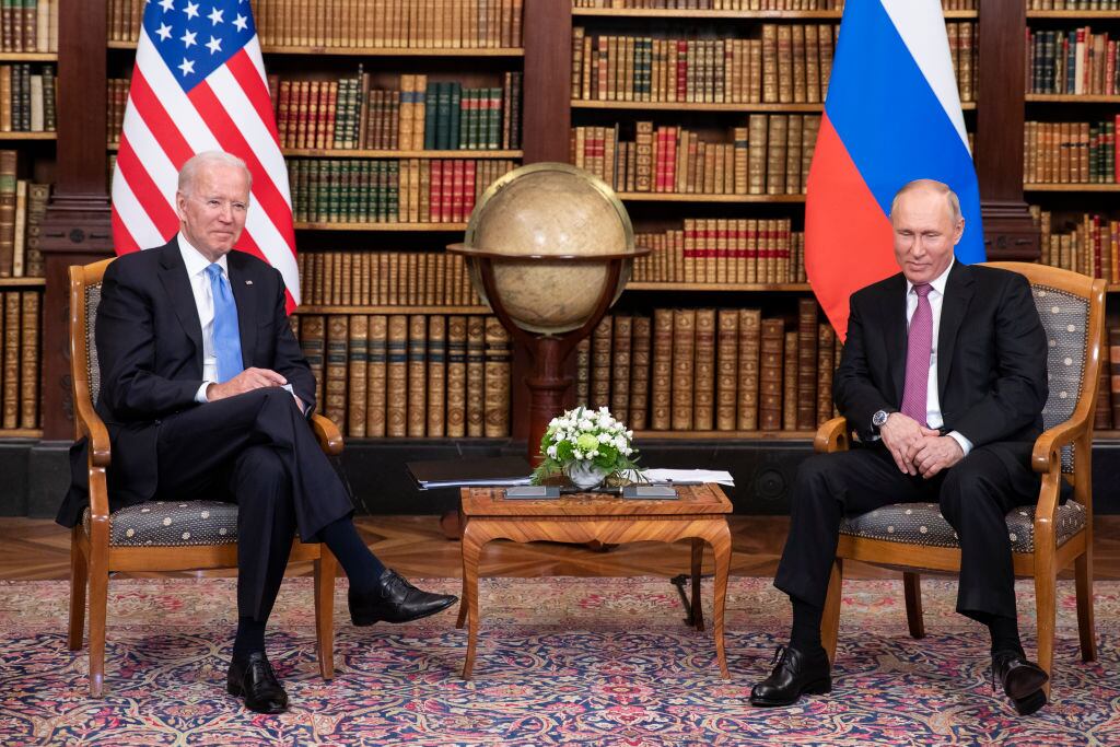 Joe Biden en su cita con Vladimir Putin durante junio en Ginebra