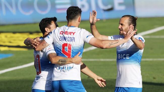 1 de Noviembre del 2020/SANTIAG0 en la imagen gol de Catolica(c) ,durante el partido valido por la Decimoseptima fecha del Campeonato Nacional AFP PlanVital 2020, entre Universidad Católica vs Deportes la Serena, disputado en el Estadio San Carlos de Apoquindo.FOTO:Marco Muga/AGENCIAUNO