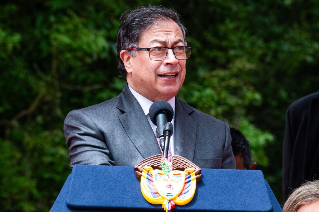 El presidente de Colombia Gustavo Petro habla en un acto oficial en Boyacá