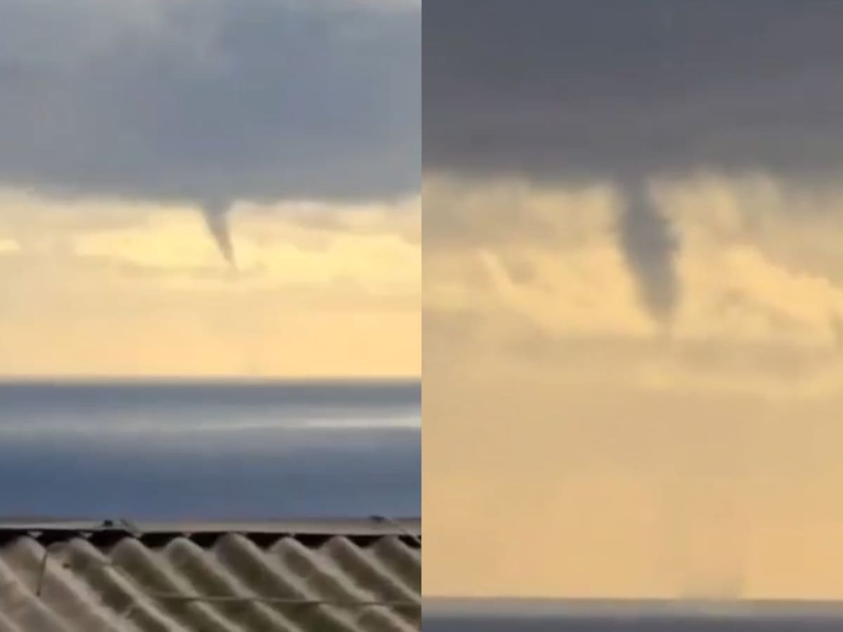 Tromba marina sorprende frente a Antofagasta: fenómeno fue captado desde distintos puntos de la ciudad