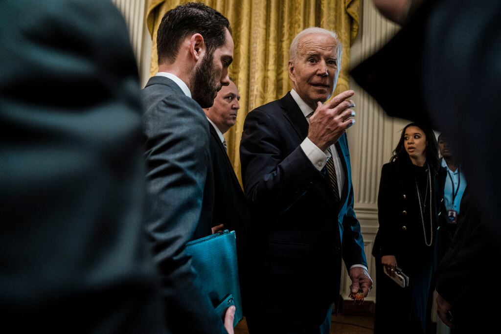 El mandatario estadounidense Joe Biden en un acto en Washington