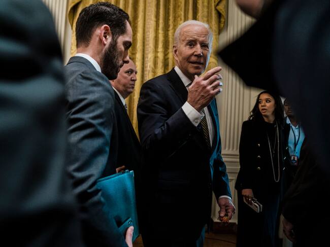 El mandatario estadounidense Joe Biden en un acto en Washington