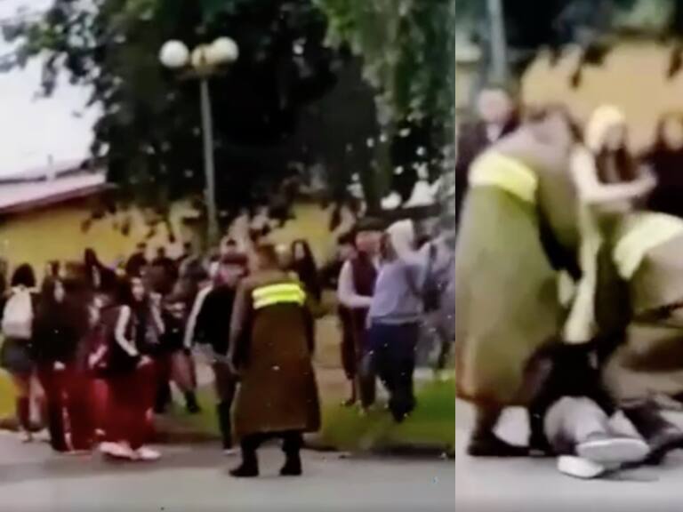 Carabineros usa arma de servicio para repeler violenta agresión afuera del Liceo San Pedro de la Paz