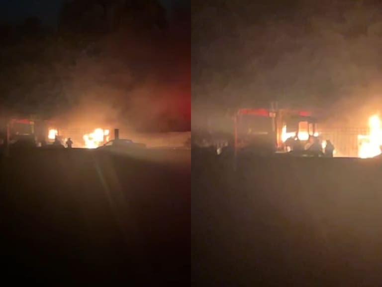 Ataque incendiario en La Araucanía: encapuchados armados queman camiones y amenazan a trabajadores