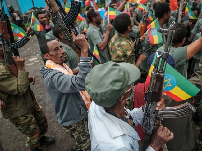 Grupo de milicianos de la región de Amhara en Etiopía