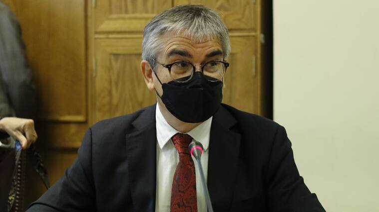 05 DE ABRIL DE 2022/VALPARAISOEl ministro Mario Marcel, durante la Comisión de Hacienda del Senado.
FOTO: LEONARDO RUBILAR CHANDIA/AGENCIAUNO
