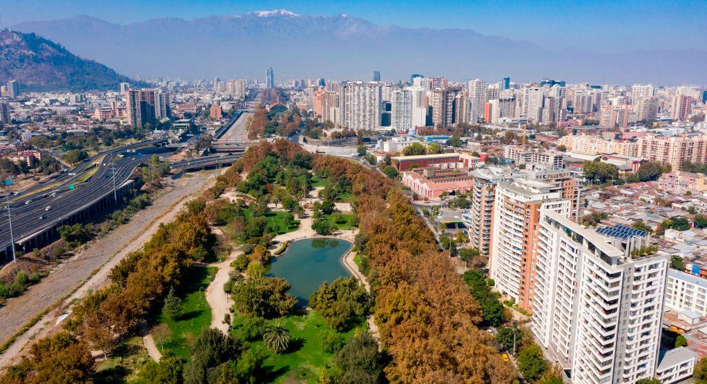Aerial view showing Los Reyes park -empty due to the lockdown ordered to fight the spread of the novel coronavirus COVID-19- in Santiago on April 14, 2020. - The worldwide death toll from the novel coronavirus pandemic rose to 120,013 on Tuesday, according to a tally compiled by AFP at 1100 GMT from official sources. (Photo by Martin BERNETTI / AFP) (Photo by MARTIN BERNETTI/AFP via Getty Images)