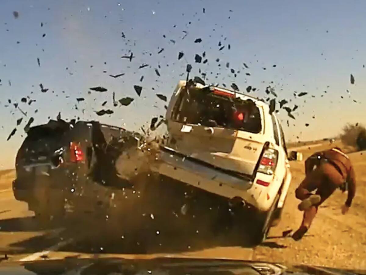 Imágenes sensibles: policía de Oklahoma sobrevive tras grave accidente