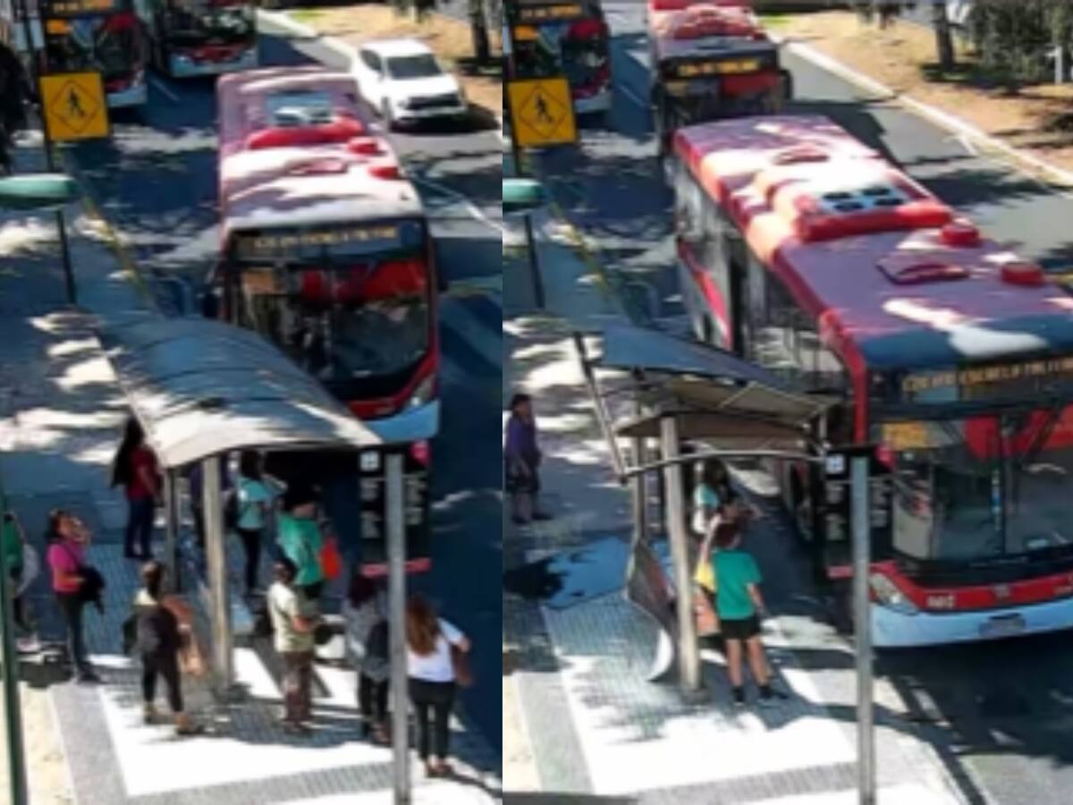 Chocó contra un paradero: accidente de bus en Lo Barnechea deja varias personas heridas