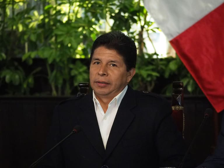 El presidente peruano Pedro Castillo en un mensaje a la nación