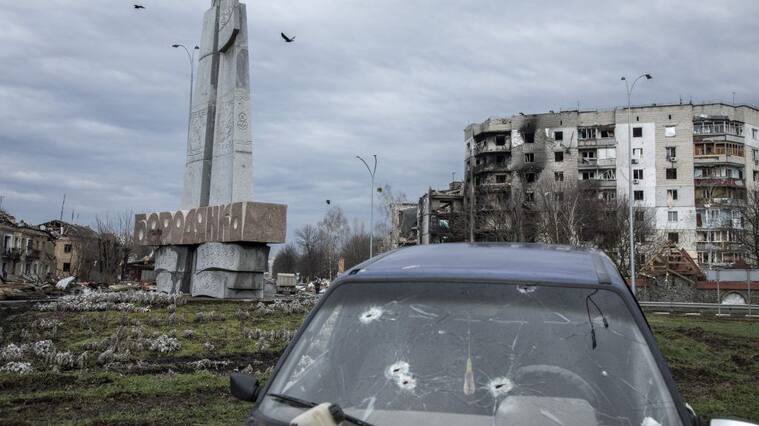 BUCHA, KYIV PROVINCE, UKRAINE - APRIL 09: Destruction is seen in the town of Borodyanka, on the outskirts of Kyiv, after the Ukrainian army secured the area following the withdrawal of the Russian army from the Kyiv region on previous days, Borodyanka, Ukraine, April 9th, 2022. (Photo by Narciso Contreras/Anadolu Agency via Getty Images)