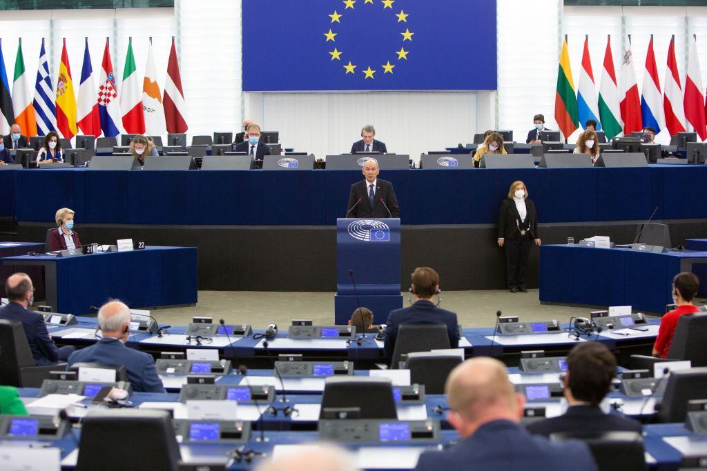 Una sesión del Parlamento Europeo en Francia